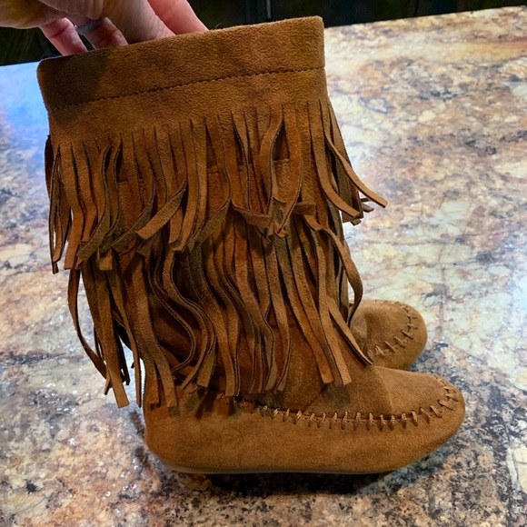 Rampage Other - Rampage Girls size 11 brown fringe boots